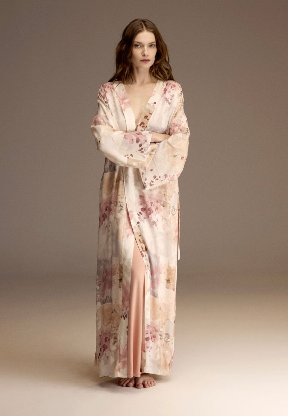 Rosé Bloom Slip & Robe Set . 1963