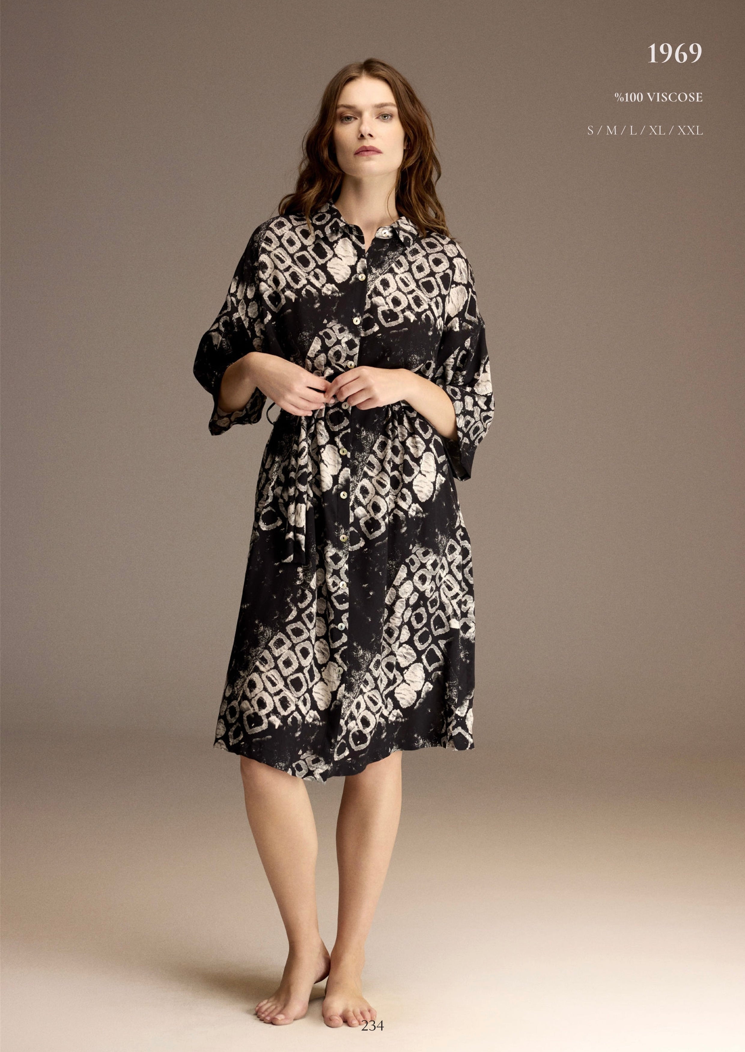 Noire Ikat Shirt Dress . 1969