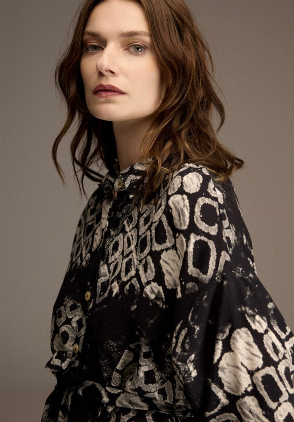 Noire Ikat Shirt Dress . 1969