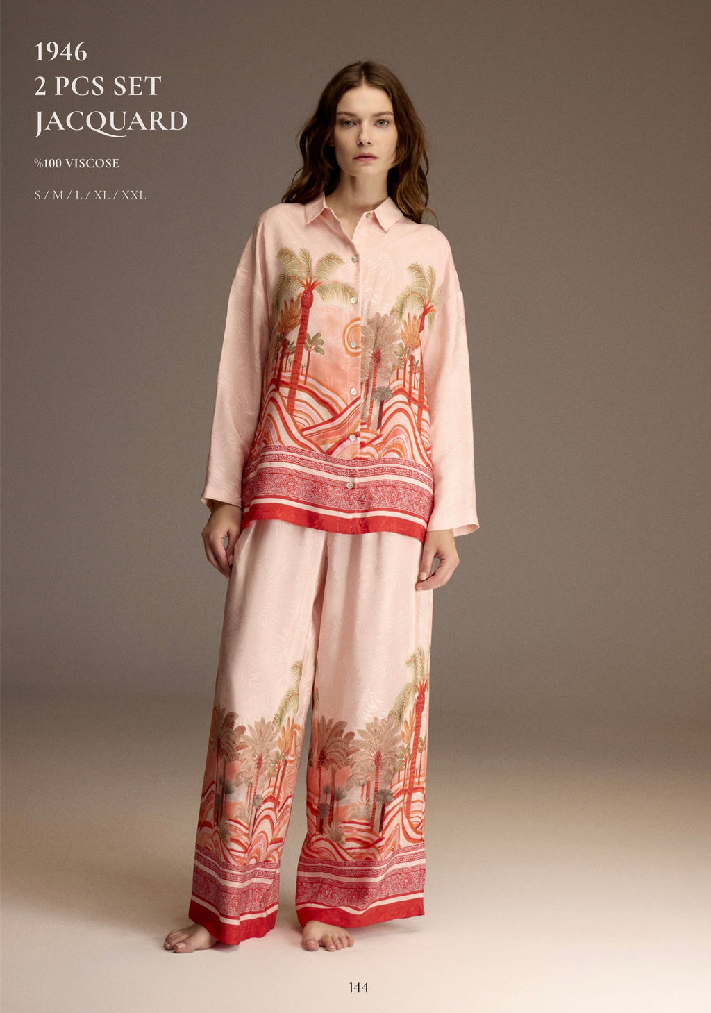 Rosé Palm Shirt Set . 1946