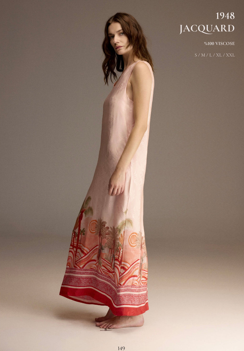Rosé Palm Slip Dress . 1948