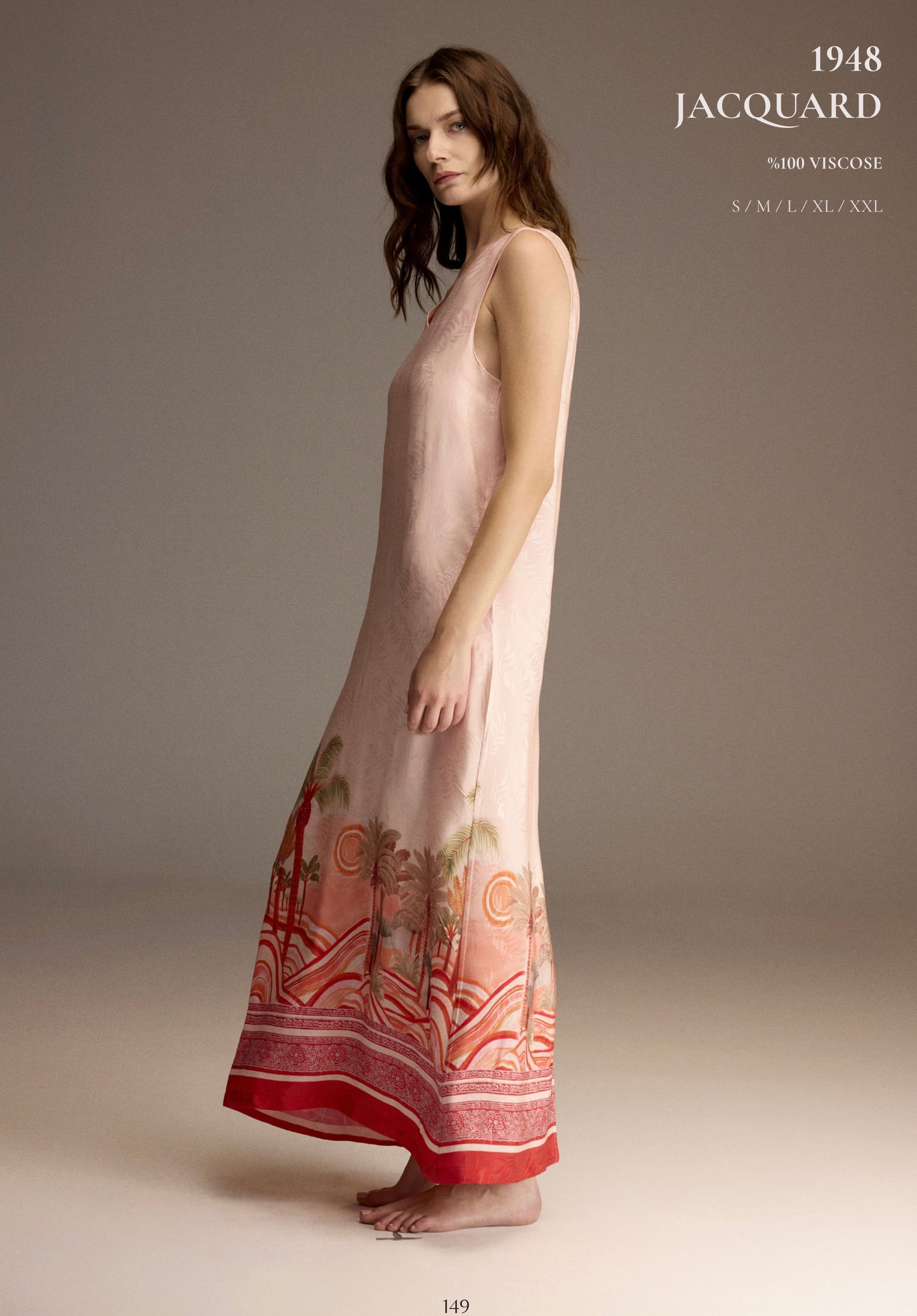 Rosé Palm Slip Dress . 1948