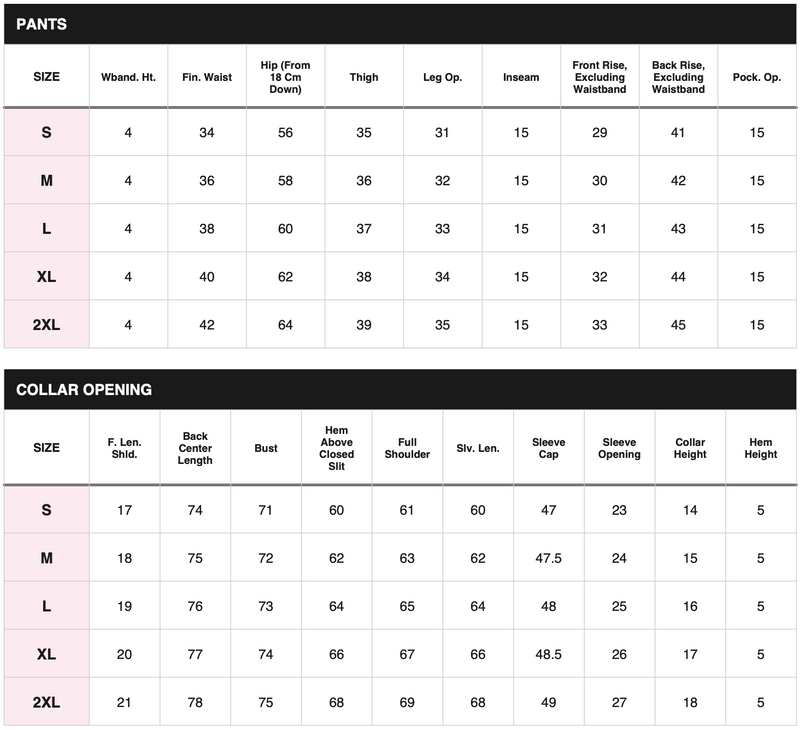 Size chart