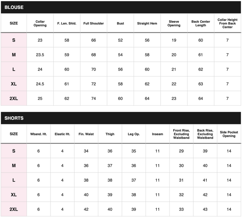 Size chart
