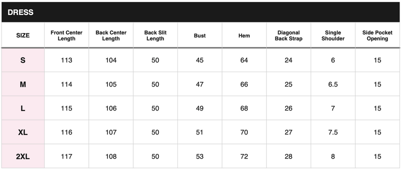 Size chart