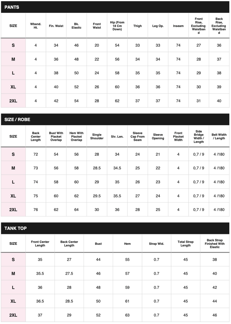 Size chart
