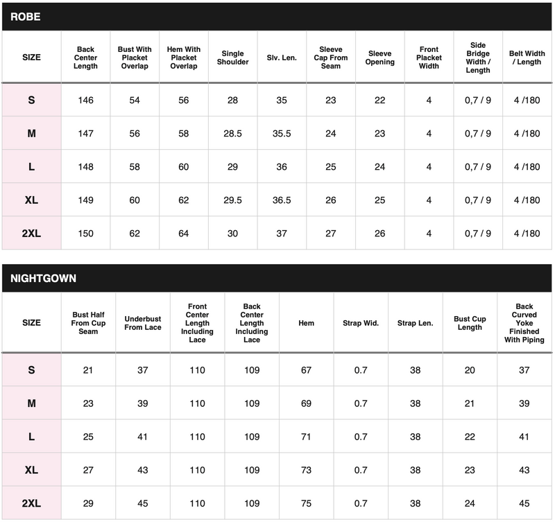 Size chart