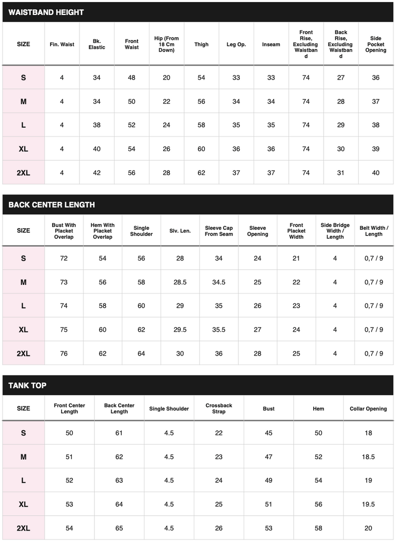 Size chart