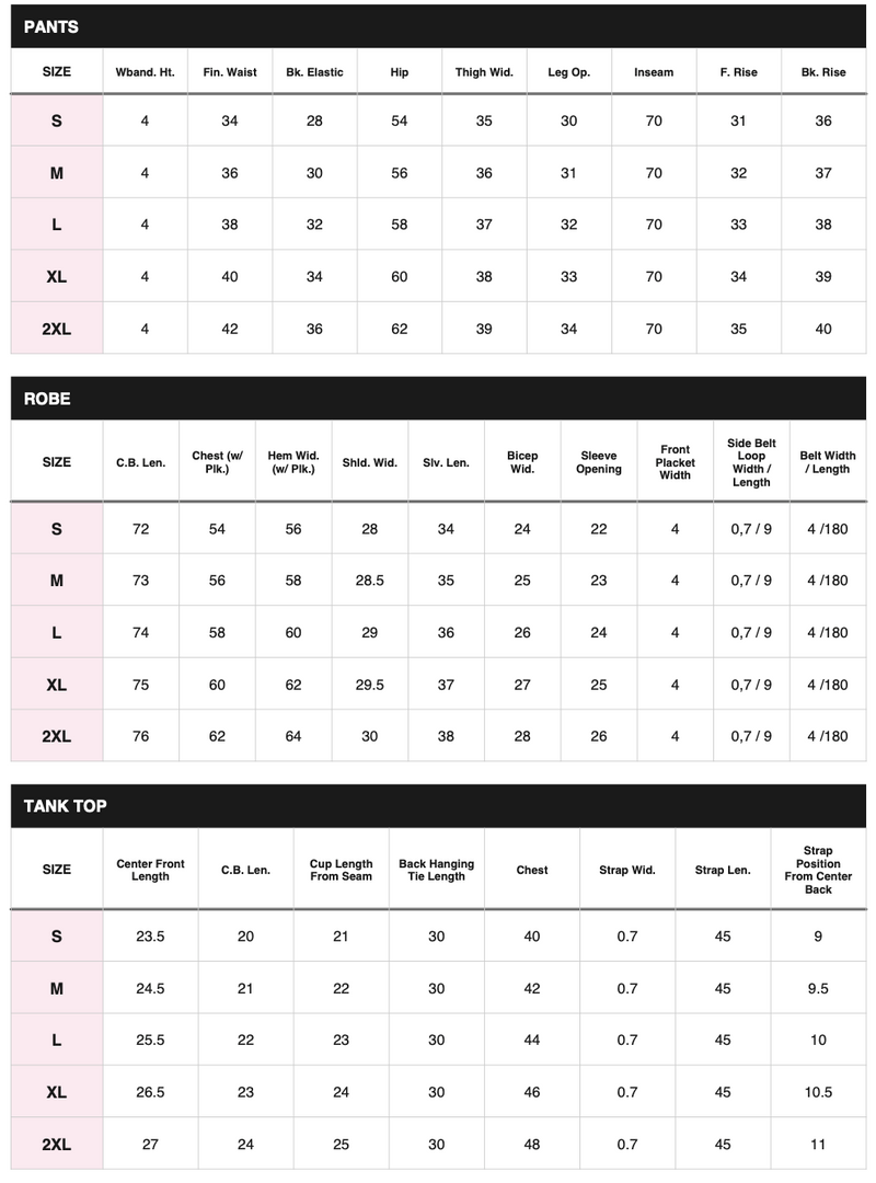 Size chart