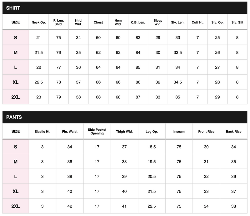 Size chart