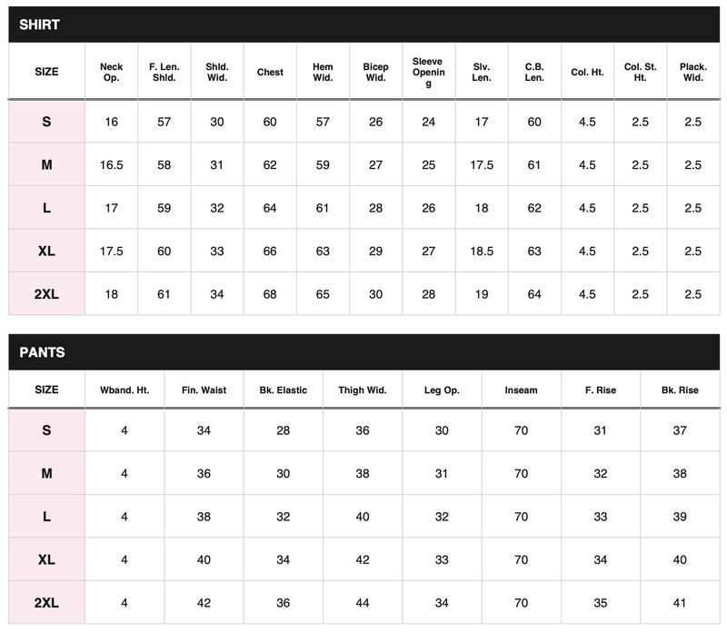 Size chart
