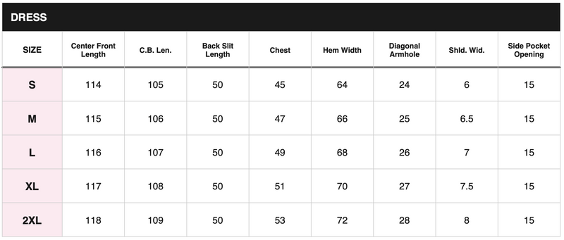 Size chart