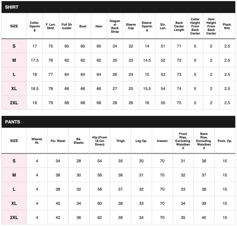 Size chart