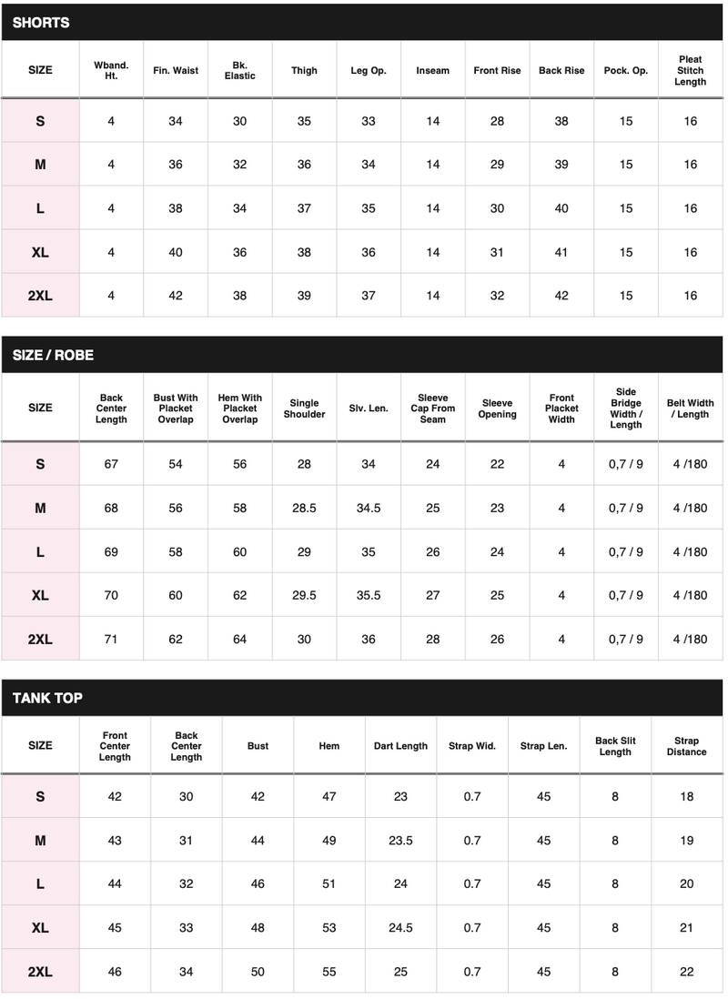 Size chart