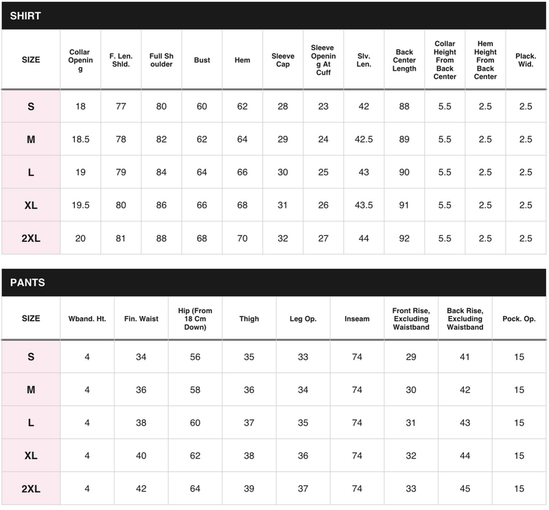 Size chart