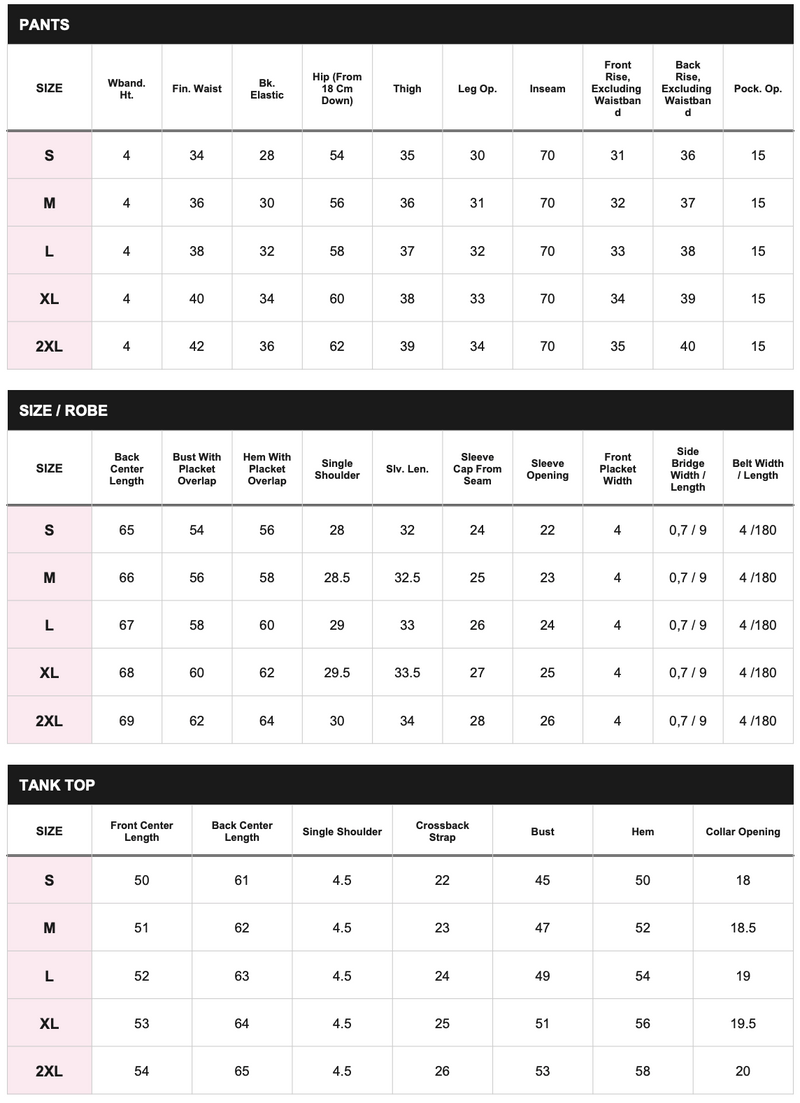 Size chart